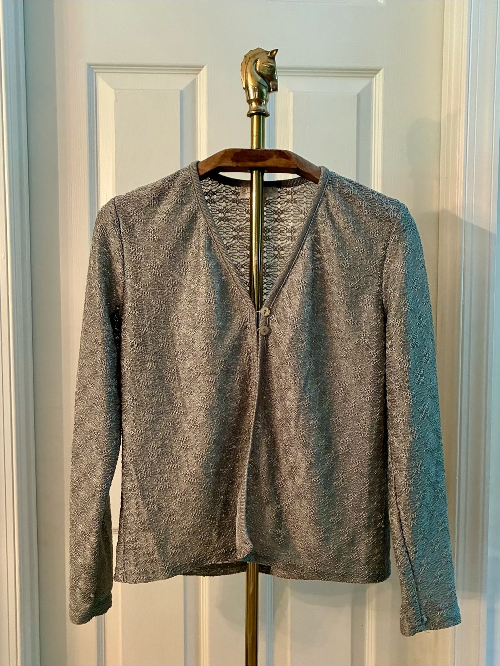 Vintage 90s Sage Green Semi-Sheer Open Cardigan